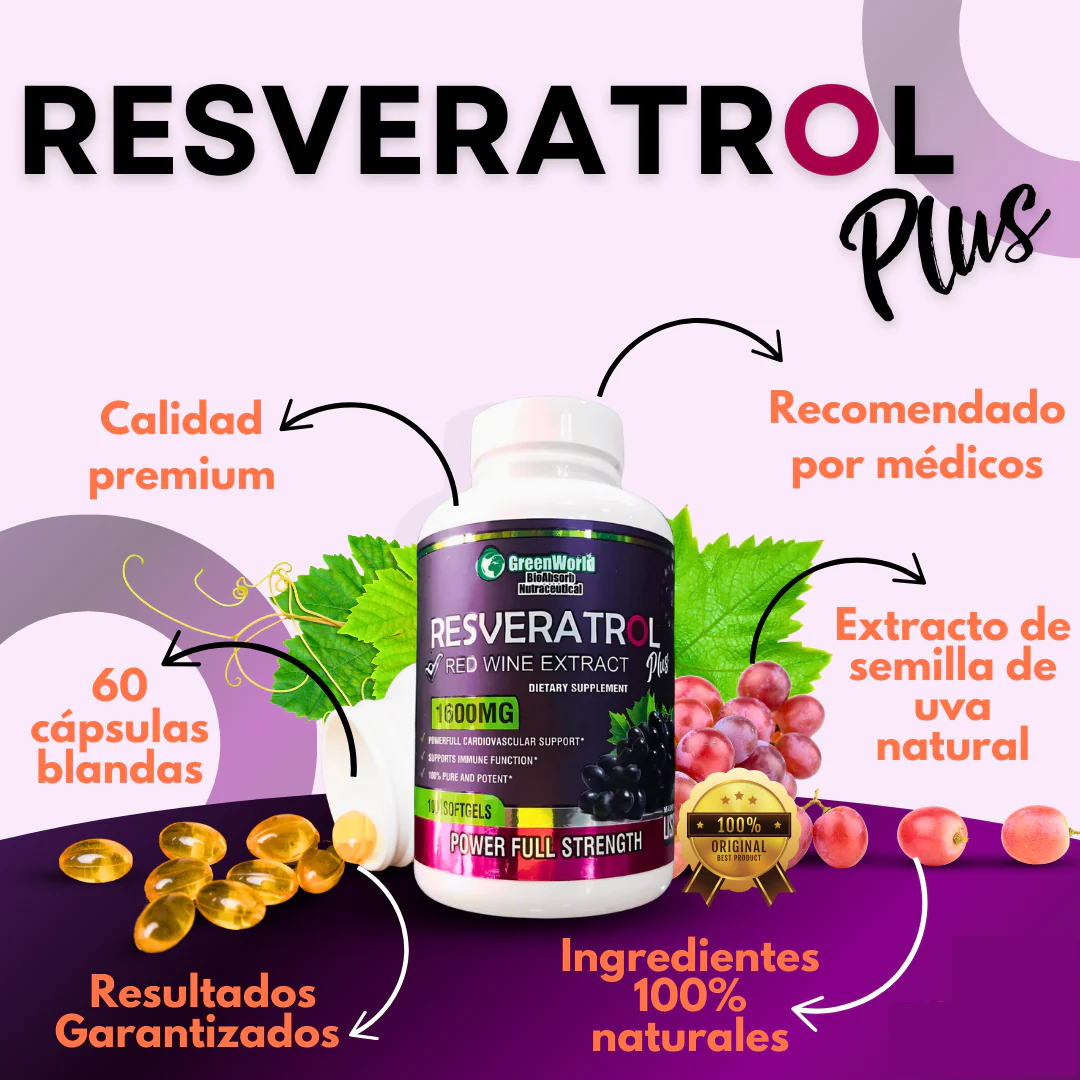 RESVERATROL PLUS® - 60 Capsulas de 1600mg